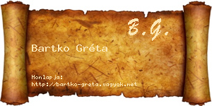 Bartko Gréta névjegykártya