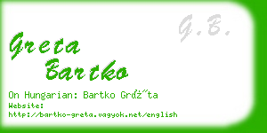 greta bartko business card